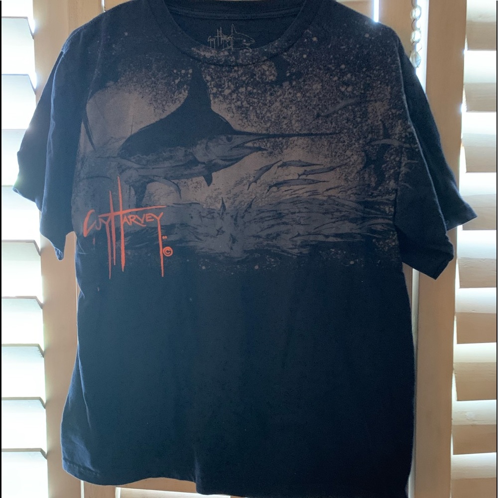 Guy Harvey Dark Navy Fish Tee Quality like new xl